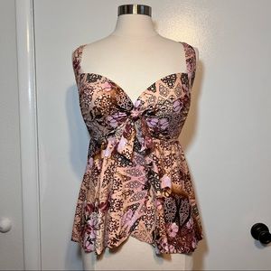 Torrid Multi Medallion Pushup Tankini Swim Top